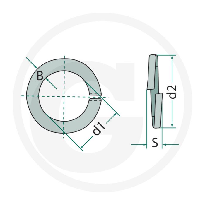 VPE100 veerringen DIN 127 VPE100 veerringen DIN 127