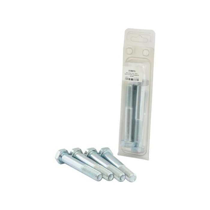 Boulon M16x100 4 pièces 8,8 zingué DIN 931 Agripak