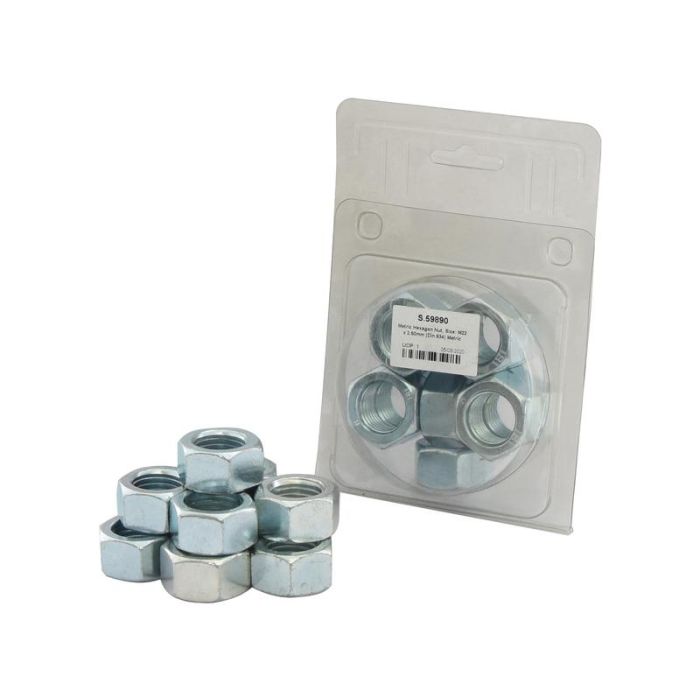 Ecrou M22 x 2,50 classe 8 zingué DIN 934 Ecrou M22 x 2,50 classe 8 zingué DIN 934