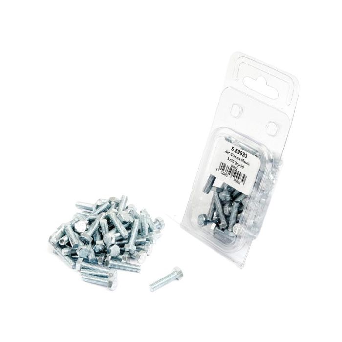 Metric Setscrew, Afm.: M5x20mm (Din 933) 50stuks Agripak