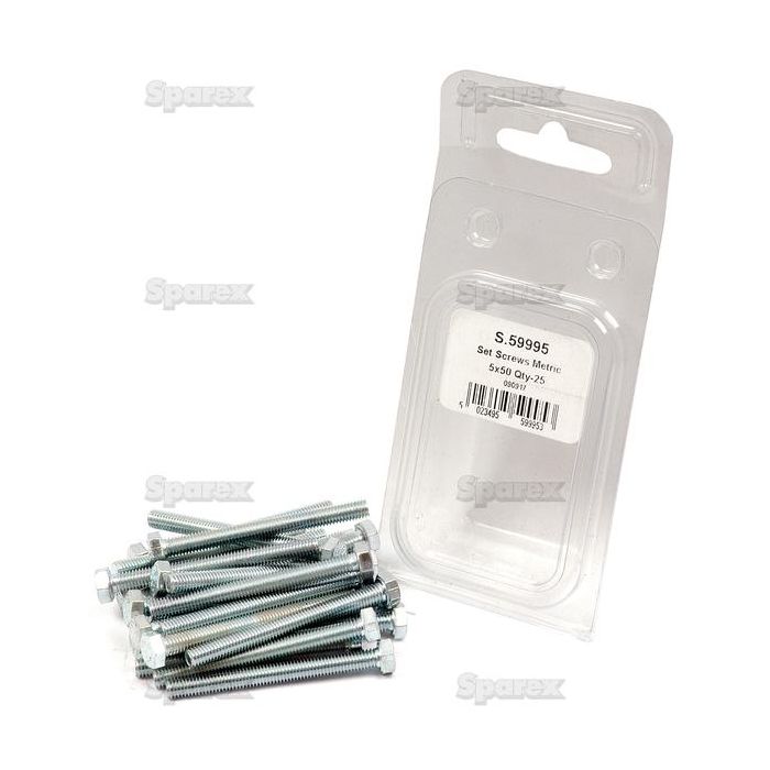 Metric Setscrew, Afm.: M5x50mm (Din 933) 25stuks Agripak