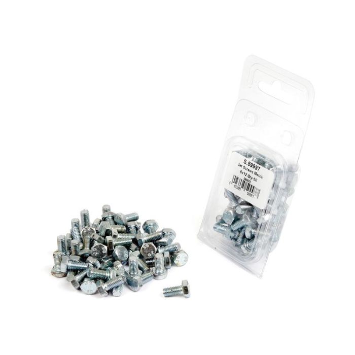 Metrischer Gewindestift, Abmessung: M6x12mm (Din 933) 50Stück Agripak Metrischer Gewindestift, Abmessung: M6x12mm (Din 933) 50Stück Agripak