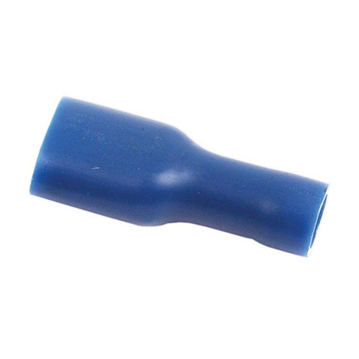 Kabelschoen vlakstekkerhuls, enkele trekontlasting, - Vrouw, 6.3mm, Blauw (1.5 - 2.5mm), (Bag