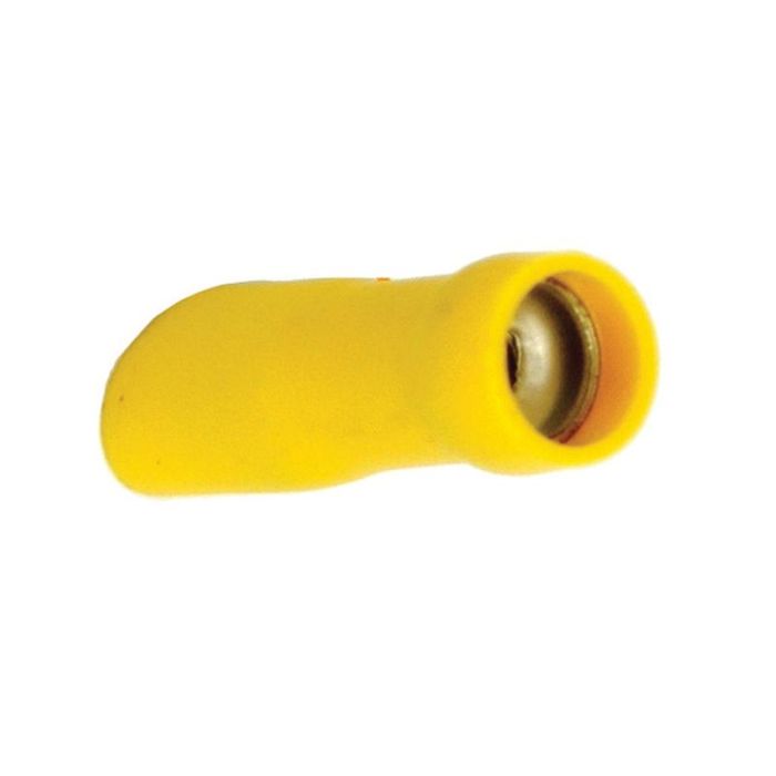 Kabelschoen vlakstekkerhuls, enkele trekontlasting, - Vrouw, 6.3mm, Geel (4.0 - 6.0mm), (Bag