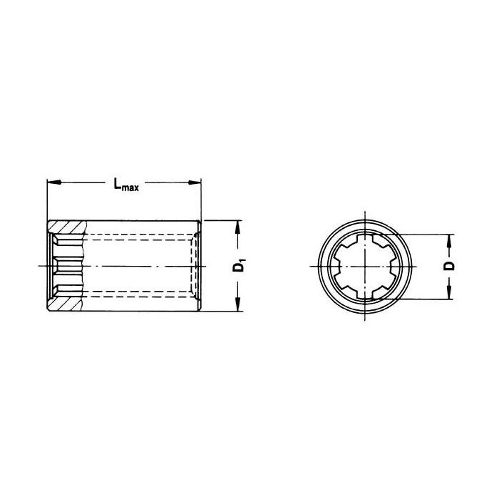 Profilhülse 1''3/8-Z6 L.60