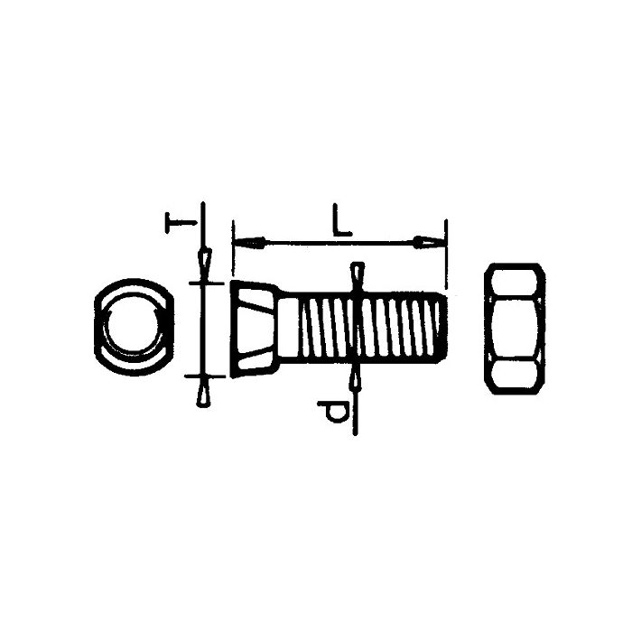BOULON TÊTE CONIQUE 12X34 KVERNELAND (25)