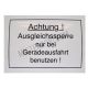 Achtung! Ausgleichssperre
