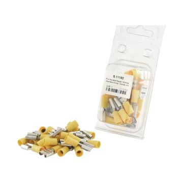 Cosse de câble, décharge de traction simple, - Femelle, 9.5mm, Jaune (4.0 - 6.0mm) (Agripak 25 pièces)