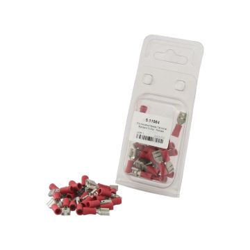 Cosse de câble, décharge de traction simple, - Femelle, 6.3mm, Rouge (0.5 - 1.5mm) (Agripak 25 pièces)