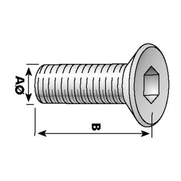 Inbusbout verzonken INOX M10x16 10.9 Zwart DIN 7991