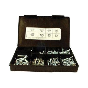 Assortimentsdoos inbusbouten verzonken M6 - 10x25 - 35 10.9 Zwart DIN 7991 Handipak