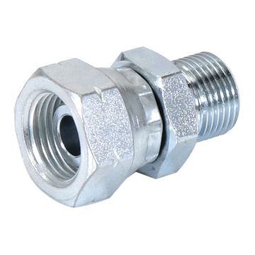 Hydraulisch verloopstuk 3/8'' BSP Man x M18x1.50 Metrisch Wartelmoer, vrouwelijk