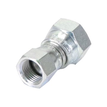 Hydraulisch verloopstuk 3/8'' BSP Wartelmoer, vrouwelijk x 9/16'' JIC Wartelmoer, vrouwelijk