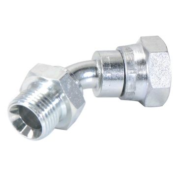 Hydraulisch verloopstuk 1/2'' BSP Man x 1/2'' BSP Wartelmoer, vrouwelijk 135° Gebogen