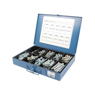 Imperial Bolt & Setscrew Assortment, Afm: 1/4 - 3/8'' UNF (Din 933/931) 230stuks Metalpak