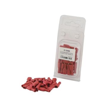 Cosse de câble, décharge de traction simple, - Femelle, 6.3mm, Rouge (0.5 - 1.5mm) (Agripak 25 pièces)