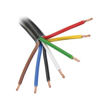 Câble électrique - 7 fils, 1.5mm² Epaisseur du câble, Noir (Longueur : 1M)