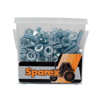 Metric Bouten & Moeren, Afm.: M6 - M10x50mm (Din 931) 100stuks Kleine emmer