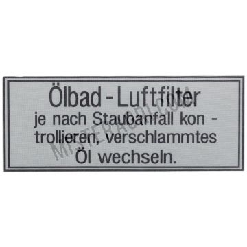 Sticker - luchtfilter