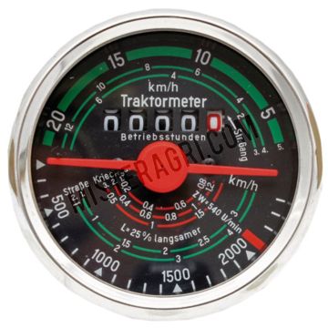 Tractormeter - draairichting links 20 km/h