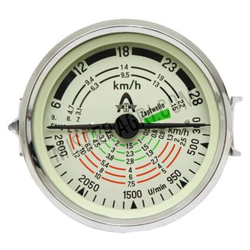 Tractormeter - 100 mm inbouwmaat, 28 km/h