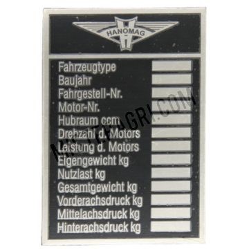 Plaque signalétique - jusqu'en 1940 environ