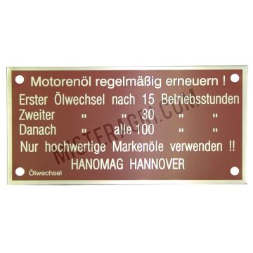Plaque de bloc moteur - D 52/D 57, rouge
