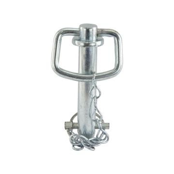 Kupplungsbolzen mit Kette und Klappsplint, Bolzen Ø22mm, Arbeitslänge: 98mm.