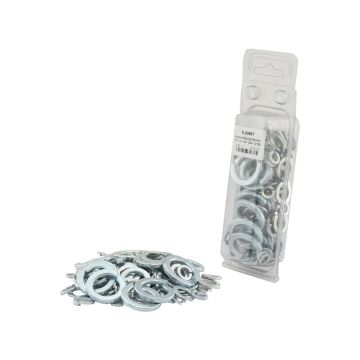 Assortiment veerringen 1/4 - 3/4'' verzinkt DIN or Standard No. DIN 127B 136 stuks Agripak
