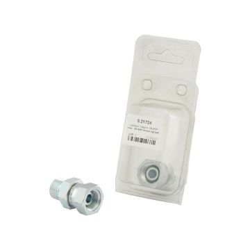 Hydraulisch verloopstuk 3/8'' BSP Man x 3/8'' BSP Wartelmoer, vrouwelijk (Agripak 1 stk.)