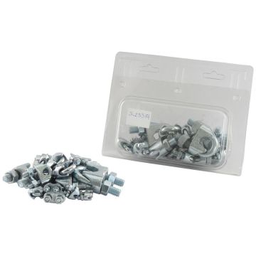 Staaldraadklem, Draad Ø3 - 19mm (1/8 - 3/4'') 25 stuks Agripak