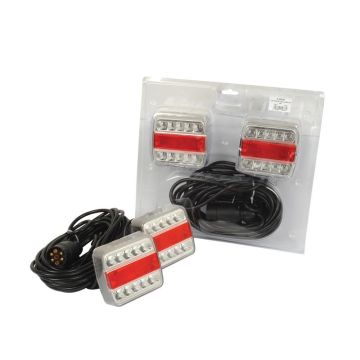 LED Lichtset, Functies: 4, Stoplicht / Achterzijde / Knipperlicht / Nummerplaat, Kabellengte:7.5M, 12V