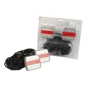 LED Lichtset, Functies: 4, Stoplicht / Achterzijde / Knipperlicht / Nummerplaat, Kabellengte:12M, 12V