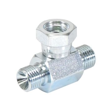 Hydraulische T-koppeling 1/4'' BSP Man x 1/4'' BSP Man x 1/4'' BSP Wartelmoer, vrouwelijk