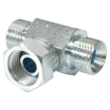 Hydraulische T-koppeling 1/2'' BSP Man x 1/2'' BSP Man x 1/2'' BSP Wartelmoer, vrouwelijk
