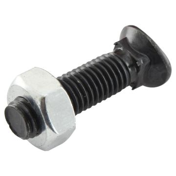 Beitelbout 7/16'' x 1-3/4'' UNF 8.8 zwart ovale kop + moer 25 stuks Doos