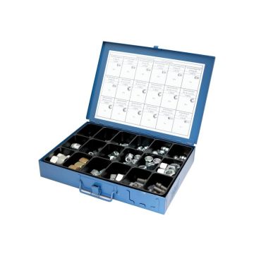Assortiment Afsluitdoppen, moeren en lasnippels – (136stuks)