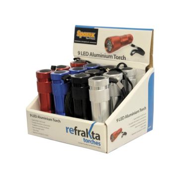 Zaklantaarn - 9 LED - Aluminium
