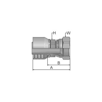Parker JIC 37° Perskoppeling 3/8'' x 7/8'' - 14TPI Vrouw Wartel