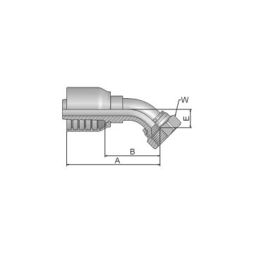 Parker JIC 37° Perskoppeling 5/8'' x 1-1/16'' - 12TPI Vrouw Wartel 45°
