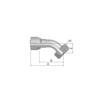 Parker Metrisch 24° Perskoppeling 5/8'' x M30 x 2.00 (20S) Vrouw Wartel met O-Ring 45°
