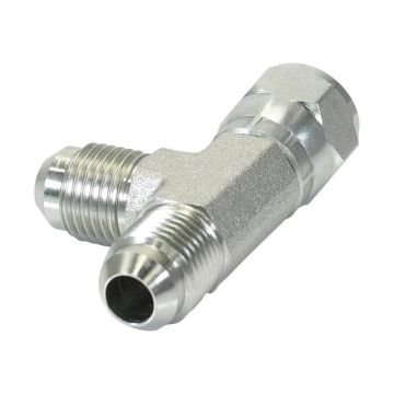 Hydraulische T-koppeling 9/16'' JIC Man x 9/16'' JIC Wartelmoer, vrouwelijk x 9/16'' JIC Man