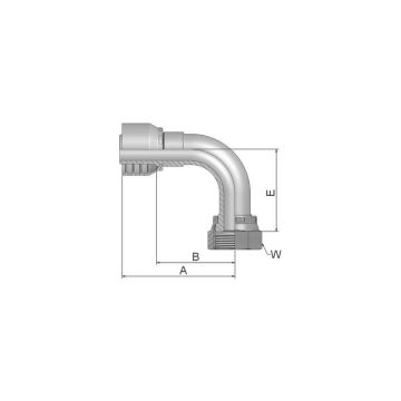 Parker ORFS Perspilaar 3/4'' x 1-3/16'' - 12TPI Vrouw Wartel 90° (Lang)