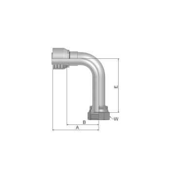 Parker ORFS Perspilaar 1/2'' x 13/16'' - 16TPI Vrouw 90° (Extra lang)