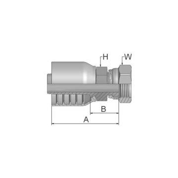 Parker ORFS Perskoppeling 1/4'' x 9/16'' - 18TPI Vrouw Wartel (Kort)