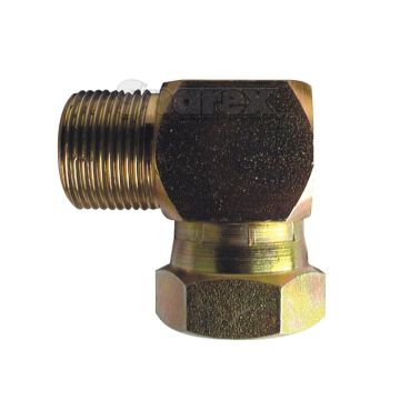Hydraulisch verloopstuk 1/2'' BSP Man x 1/2'' BSP Wartelmoer, vrouwelijk 90° Haaks