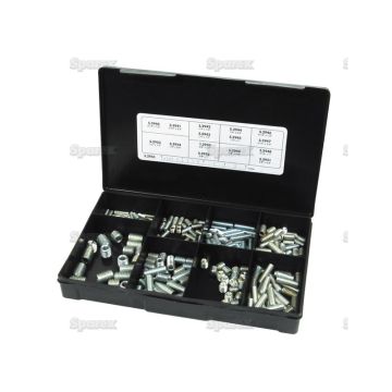 Assortimentsdoos inbusstelbouten 3/16 - 1/2'' x 1/4 - 1'' UNC 8.8 verzinkt