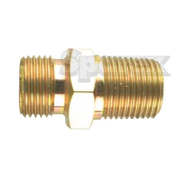 Hydraulisch verloopstuk 3/8'' BSP Man x 3/8'' BSPT Man