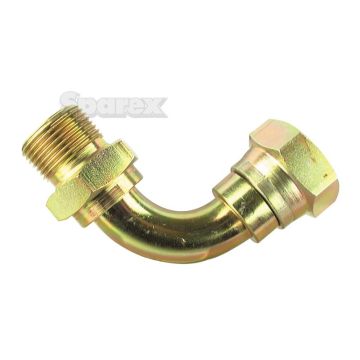 Hydraulisch verloopstuk 1/2'' BSP Man x 1/2'' BSP Wartelmoer, vrouwelijk 90° Gebogen