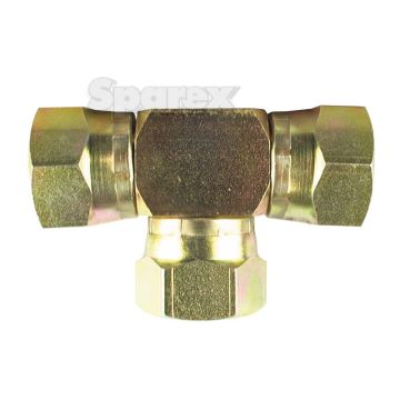 Hydraulische T-koppeling 1/4'' BSP Wartelmoer, vrouwelijk x 1/4'' BSP Wartelmoer, vrouwelijk x 1/4'' BSP Wartelmoer, vrouwelijk